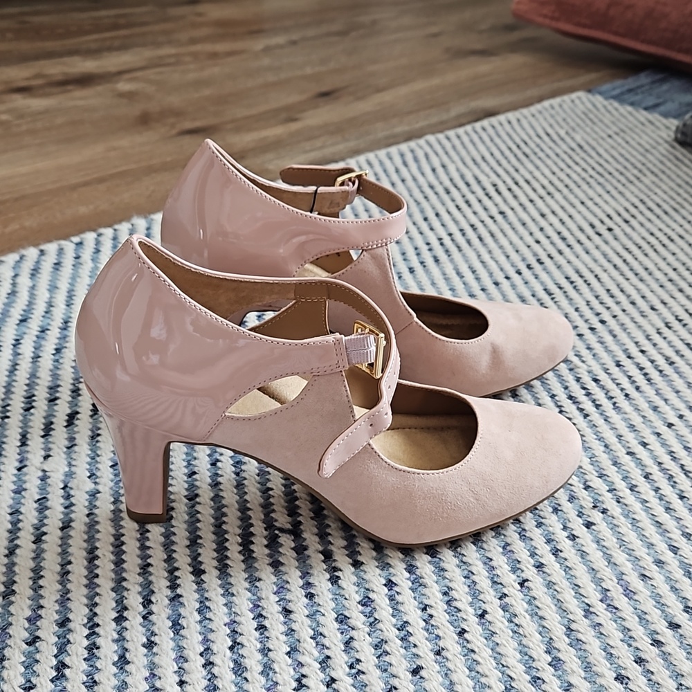 Pink strap heels